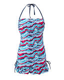 1501 TKD Lingerie Fashion Cleo Swim Tilly Bandeau Tankini Dress Bird Print Long CF1