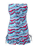1501 TKD Lingerie Fashion Cleo Swim Tilly Bandeau Tankini Dress Bird Print Long CF2