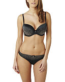 1502 TKD Lingerie Luxury Panache Black Odette Sweetheart Moulded Bra Black Animal Brief F