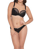 1507 TKD Lingerie Core Curvy Kate Ellace Balcony Bra Black Champagne Brazilian Brief F