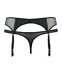 1510 TKD Lingerie Scantilly Peek A Boo Suspender Belt Thong Black B