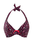 1607 TKD Lingerie Swimwear Curvy Kate Instinct Cherry Berry Halterneck Bikini F