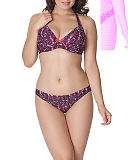 1607 TKD Lingerie Swimwear Curvy Kate Instinct Cherry Berry Halterneck Bikini Ruched Back Brief F