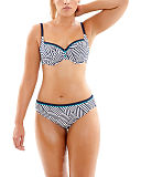 1608 TKD Lingerie Swimwear Cleo Lucille Non Padded Balconnet Bikini Geo Stripe Classic Pant F