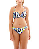 1608 TKD Lingerie Swimwear Cleo Suki Plunge Bandeau Bikini Geo Floral With Straps Gather Pant F