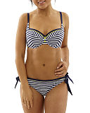 1701 TKD Lingerie Fashion Cleo Swim Lucille Balconnet Bikini Navy White Tie Side Pant F