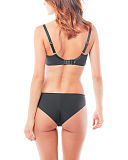 1702 TKD Lingerie Luxury Fashion Panache Black Ruby Plunge Black Brazilian Brief B