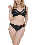 1706 TKD Lingerie Core Curvy Kate Daisie Plunge Bra Thong Black F