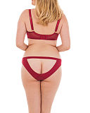 1708 TKD Lingerie Luxury Fashion Scantilly Peek a Boo Red Balcony Bra Bare Face Brief B