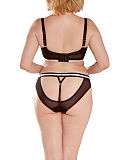 1801 TKD Lingerie Luxury Fashion Scantilly Decadence Balcony Bra Monochrome Bare Face Brief B