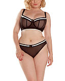 1801 TKD Lingerie Luxury Fashion Scantilly Decadence Balcony Bra Monochrome Bare Face Brief F