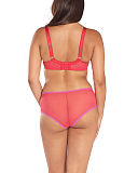 1802 TKD Lingerie Fashion Curvy Kate Blossom Balcony Bra Short Red Print B