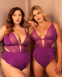 After Hours Stretch Lace Teddy Orchid TKD Lingerie Scantilly Fashion L2