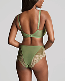 Ana High Apex Plunge And Deep Brief Sage Sand TKD Lingerie Panache Fashion B1
