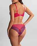 Ana Non Padded Plunge Bra And Brazilian Brief Orchid Indigo TKD Lingerie Panache Fashion B1