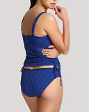 Anya Crochet Balconnet Tankini And Classic Pant French Blue TKD Lingerie Panache Fashion B1