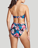 Anya Riva Print Twist Bandeau Bikini And Gather Pant Blue Floral TKD Lingerie Panache Fashion B1