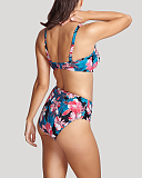 Anya Riva Print Twist Bandeau Bikini And Midi Pant Blue Floral TKD Lingerie Panache Fashion B2