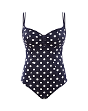 Anya Riva Spot Balconnet Swimsuit Navy Vanilla TKD Lingerie Swimwear Core CF1