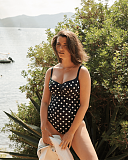 Anya Riva Spot Balconnet Swimsuit Navy Vanilla TKD Lingerie Swimwear Core L2