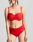 Anya Riva Twist Bandeau Bikini And Midi Gather Pant Feiry Red TKD Lingerie Panache Swimwear Fashion