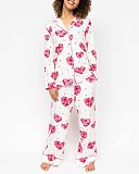 Aria Heart Printed Jersey Pyjama Set White Mix TKD Lingerie Cyberjammies Fashion F1
