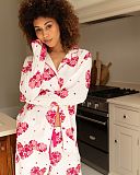 Aria Heart Printed Jersey Pyjama Set White Mix TKD Lingerie Cyberjammies Fashion L1