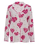 Aria Heart Printed Jersey Pyjama Top White Mix TKD Lingerie Cyberjammies Fashion CF1