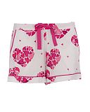 Aria Heart Printed Jersey Shorts White Mix TKD Lingerie Cyberjammies Fashion CF1