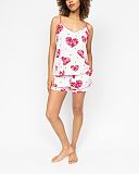 Aria Heart Printed Jersey Shorty Set White Mix TKD Lingerie Cyberjammies Fashion F2