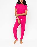 Aria Slouch Jersey Pyjama Set Bright Pink TKD Lingerie Cyberjammies Fashion F1