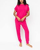 Aria Slouch Jersey Pyjama Set Bright Pink TKD Lingerie Cyberjammies Fashion F2