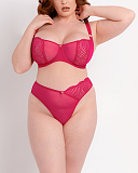 Authority Balconnet Bra And Thong Hot Pink And Black TKD Lingerie Scantilly F1