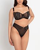 Authority Balcony Bra And Thong Black TKD Lingerie Scantilly Fashion F1