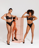 Authority Balcony Bra And Thong Black TKD Lingerie Scantilly Fashion L1