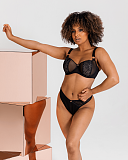 Authority Balcony Bra And Thong Black TKD Lingerie Scantilly Fashion L2