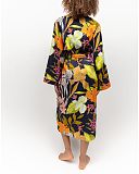 Avery Floral Print Long Dressing Gown Navy Mix TKD Lingerie Cyberjammies Fashion B1