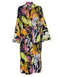 Avery Floral Print Long Dressing Gown Navy Mix TKD Lingerie Cyberjammies Fashion CF1