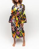 Avery Floral Print Long Dressing Gown Navy Mix TKD Lingerie Cyberjammies Fashion F1