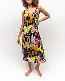 Avery Floral Print Long Nightdress Navy Mix TKD Lingerie Cyberjammies Fashion F1