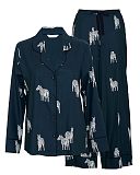 Blake Zebra Print PJ Set Dark Green Mix TKD Lingerie Cyberjammies Fashion CF1