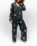 Blake Zebra Print PJ Set Dark Green Mix TKD Lingerie Cyberjammies Fashion F2