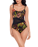 Botanico Lyra Shaping Swimsuit Black Multi TKD Lingerie Miraclesuit Fashion F2