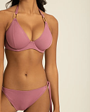Boudoir Beach Halter Bikini Top And Tie Side Brief Deco Rose TKD Lingeried Missmandalay Swim F2