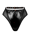 Buckle Up High Waist Thong Black TKD Lingerie Scantilly Luxury Core CF1