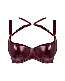 Buckle Up Padded Half Cup Bra Oxblood TKD Lingerie Scantilly Luxury CF1