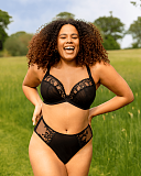 Centre Stage Plunge Bra And Deep thong Black TKD Lingerie Curvy Kate Core L2