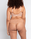 Centre Stage Plunge Bra And Deep thong Latte TKD Lingerie Curvy Kate Core B1