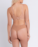 Centre Stage Plunge Bra And Deep thong Latte TKD Lingerie Curvy Kate Core B2