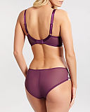 Clara Full Cup Bra And Brief Plum Silver TKD Lingerie Panache Fashion BC
